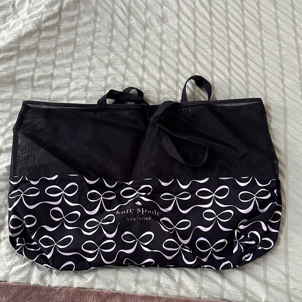 Kate Spade Black and White Bow Pattern Tote